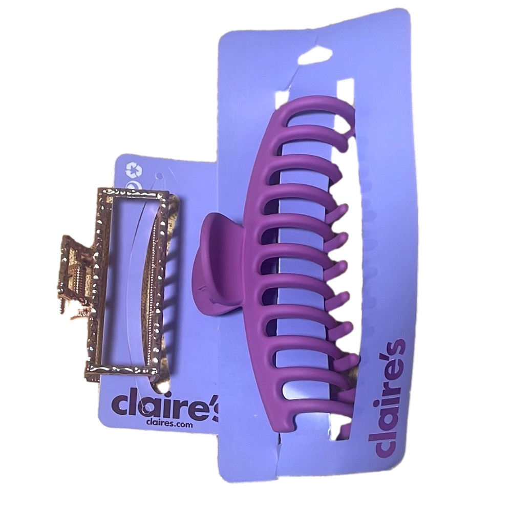 Claire's Purple and Gold Hair Clip Set